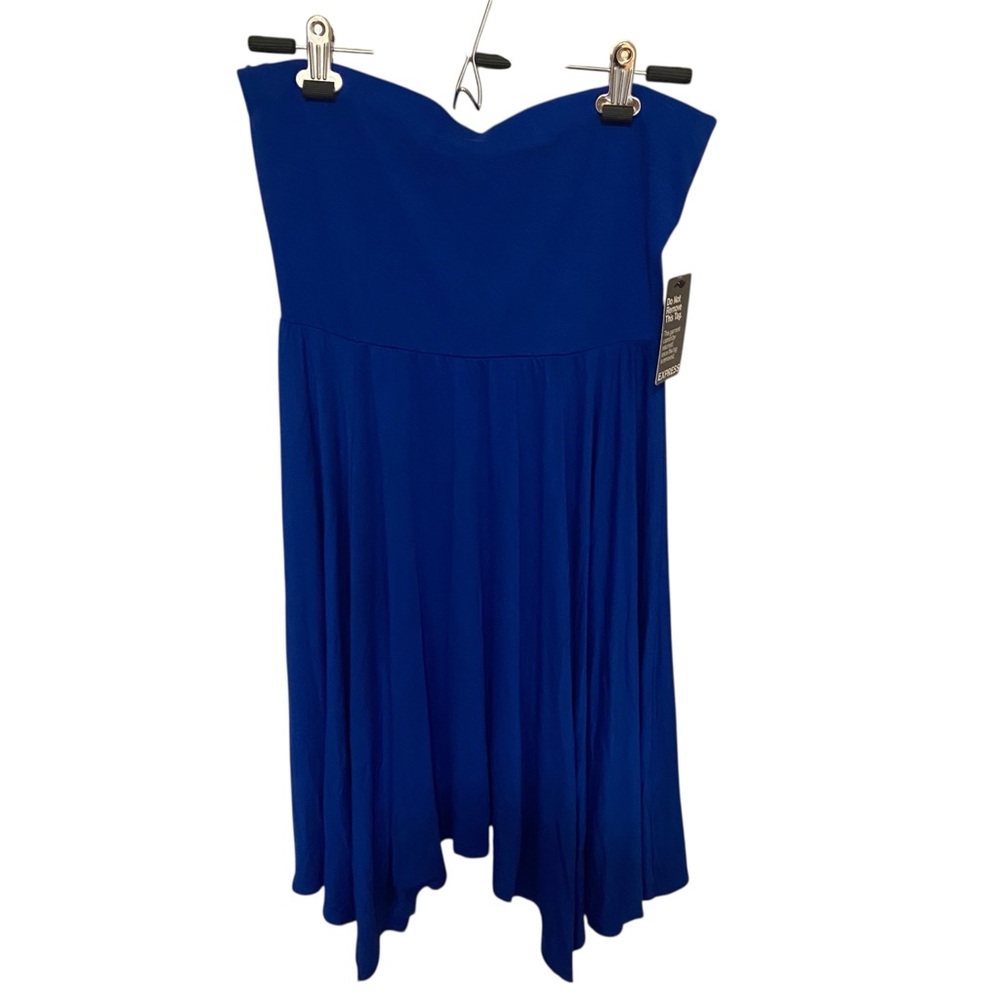 Express Royal Blue Dress with Assymetrical Hemline